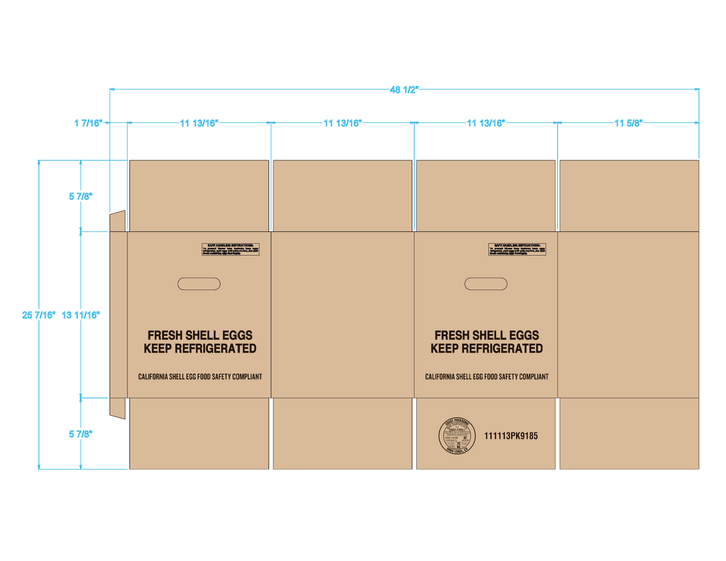 Half case egg carton box